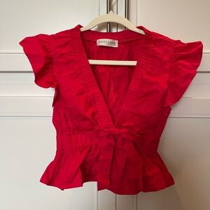 Pants Store Women's Red Ruffle Top